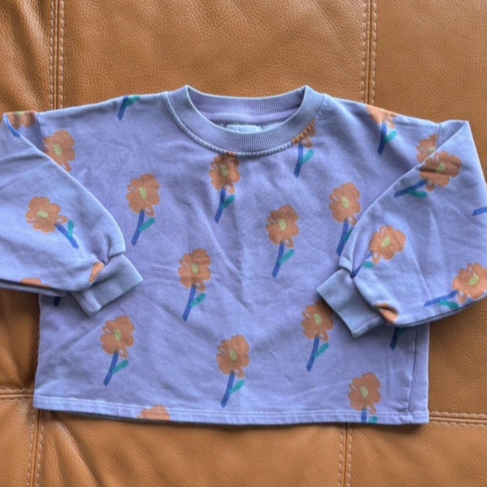 Bobo Choses Flowers All Over cropped sweatshirt in 4-5